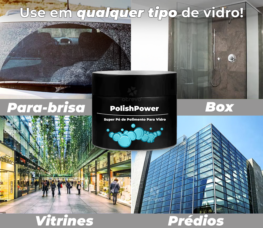 PolishPower - Super Pó de Polimento Para Vidro + Brinde Exclusivo